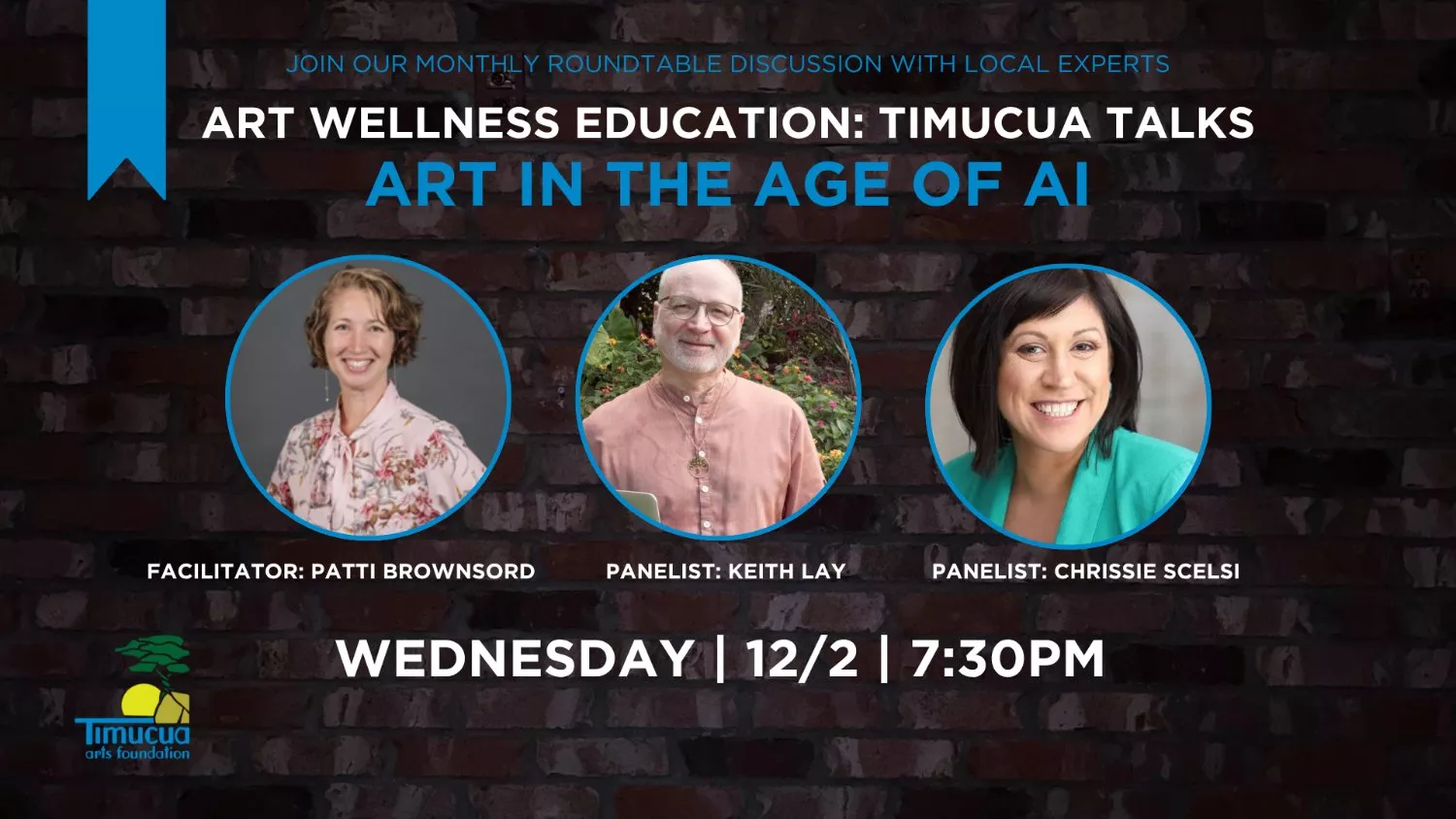 Get information & buy tickets toArt Wellness Education: Timucua Talks, Art in the Age of AI Wednesday, 12/2 on Dec 02, 19:30 @the Orlando white house