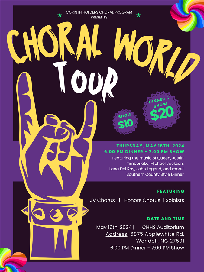 Get Information and buy tickets to Choral World Tour  on CHHS Choral Booster Club