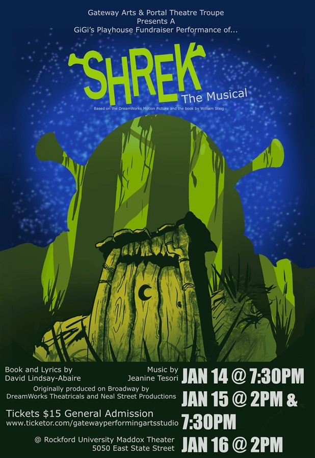 Obtenez des informations et achetez des billets pour Shrek the Musical  sur Gateway Performing Arts Studio
