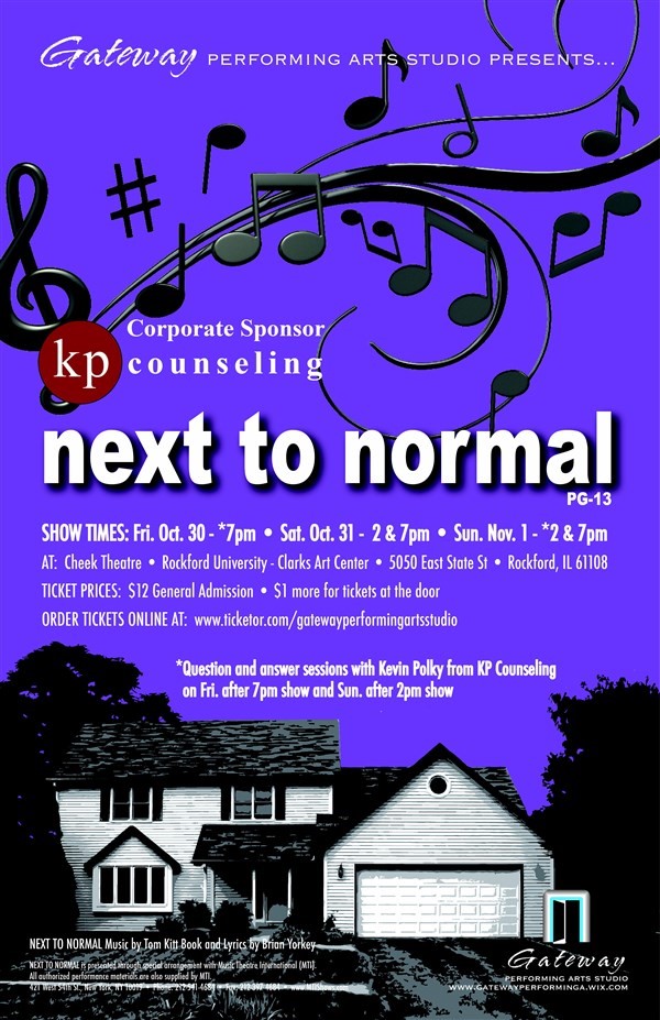 Get Information and buy tickets to Next to Normal  on Gateway Performing Arts Studio