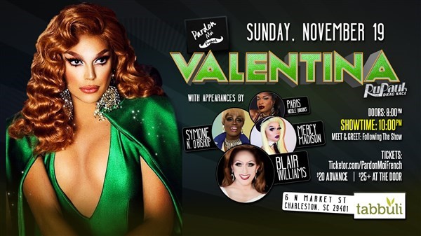 Get Information and buy tickets to Valentina in Charleston Valentina with special guests on Pardon Moi French