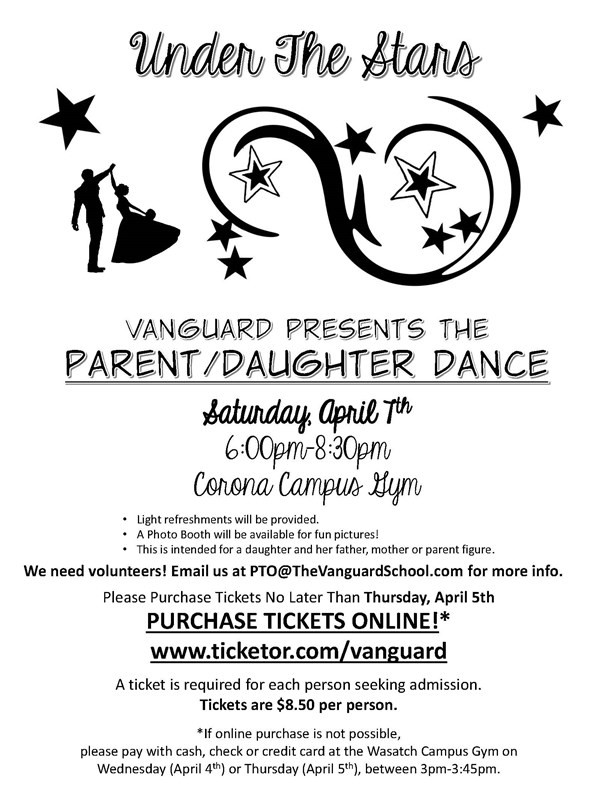 Get Information and buy tickets to K-6 Vanguard Parent/Daughter Dance  on www.TheVanguardSchool.com
