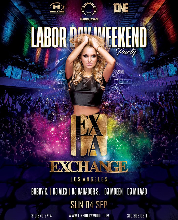 Get Information and buy tickets to Labor Day Weekend Party @ EXCHANGE LA Sunday, September 4th, 2022 on Shemshak