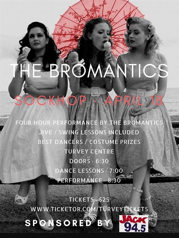 Get Information and buy tickets to THE BROMANTICS SOCKHOP and dance lessons    6:30 lessons on Turvey Convention Center