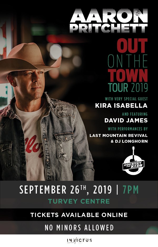 Get Information and buy tickets to Country for Kids Cabaret with Aaron Pritchett Kira Isabella, David James,& Last Mountain Revival on Turvey Convention Center