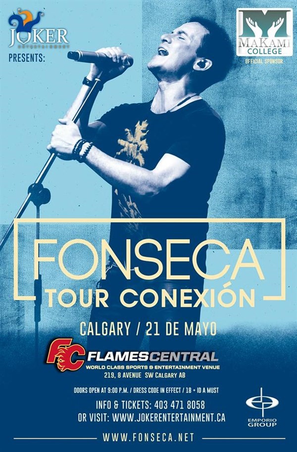 Obtenez des informations et achetez des billets pour FONSECA LIVE IN CALGARY TOUR CONEXION FONSECA sur www.jokerentertainment.ca