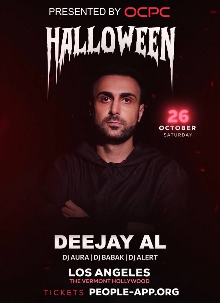 Get information & buy tickets to 2024 Biggest Persian Halloween Party in LA Hosting World-Touring Deejay AL and other DJs on Oct 26, 21:00 @The Vermont Hollywood