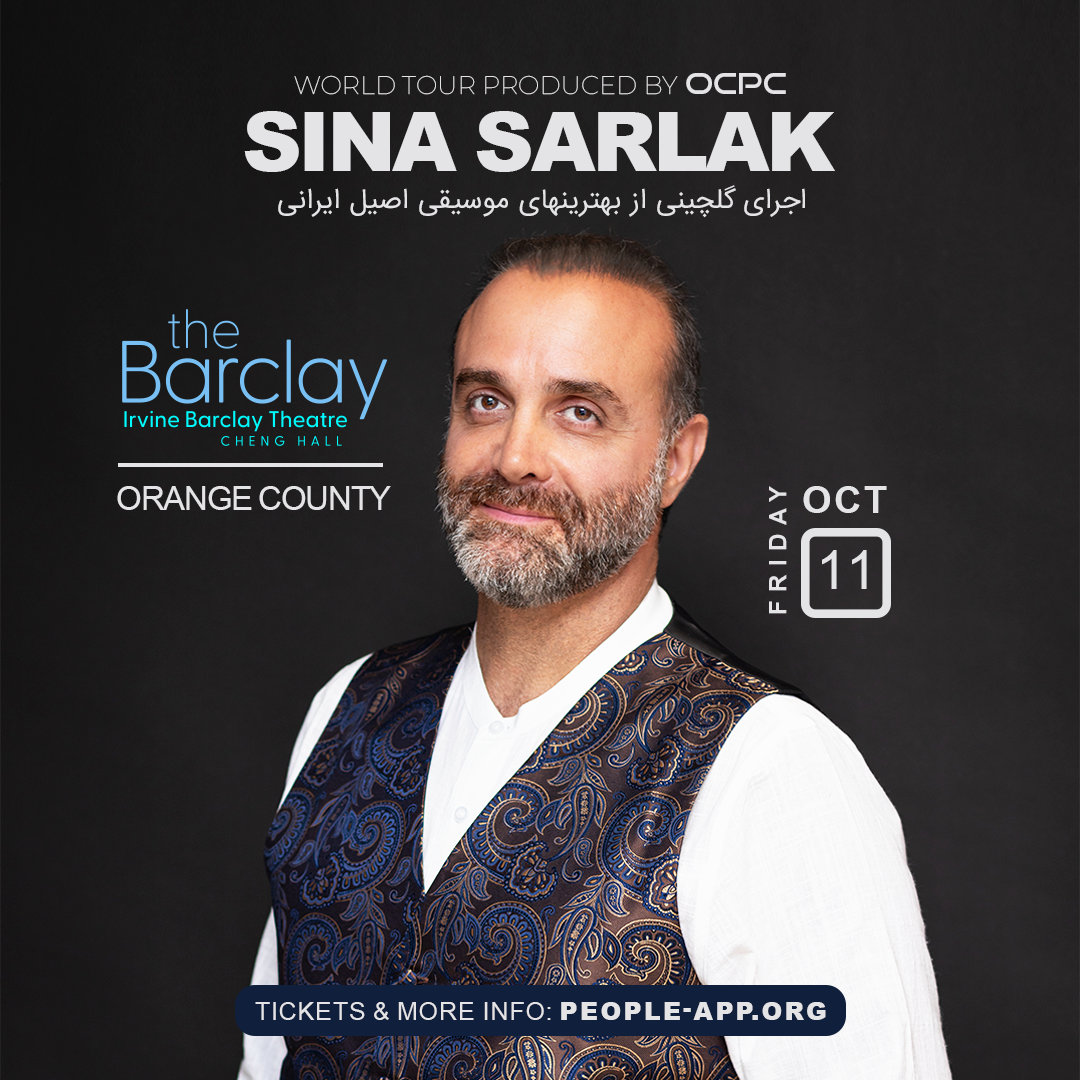 Obtenga información, elija un asiento y compre entradas paraSina Sarlak Live In OC اجرای زنده گلچینی از آهنگهای اصیل ایرانی on oct. 11, 20:00 @Irvine Barclay Theatre