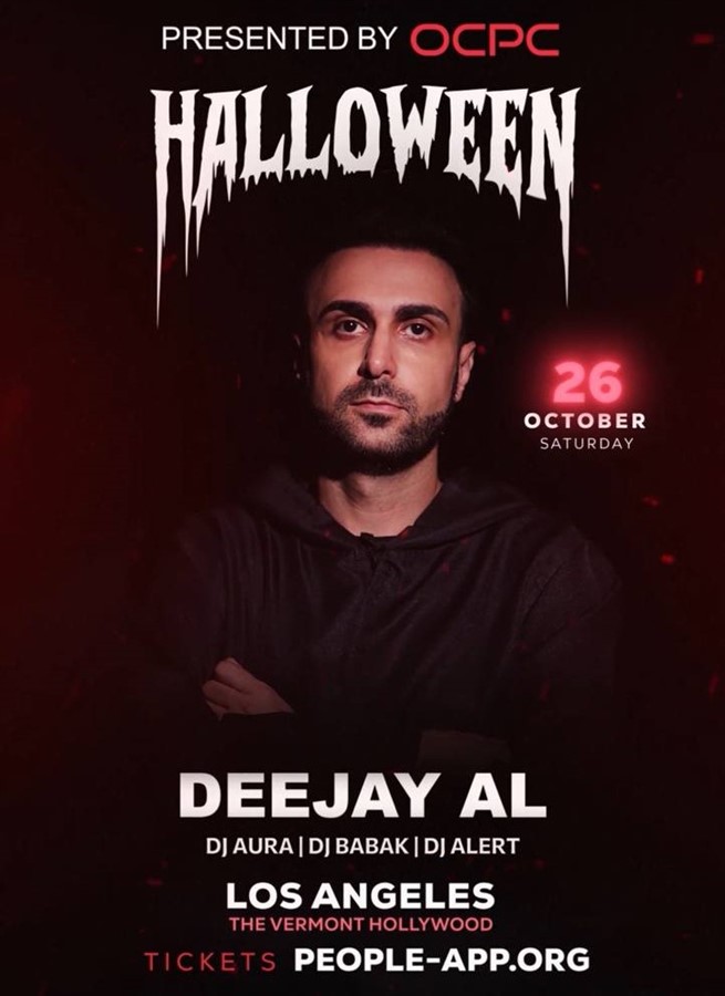 Get Information and buy tickets to 2024 Biggest Persian Halloween Party in LA Hosting World-Touring Deejay AL and other DJs on Irani Ticket