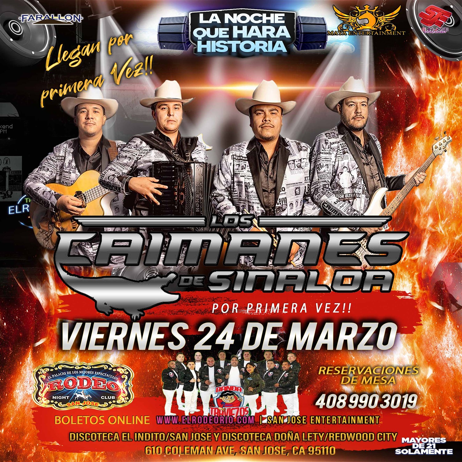 Los Caimanes de Sinaloa  on mars 24, 21:00@Club Rodeo - Achetez des billets et obtenez des informations surelrodeorio.com sanjoseentertainment