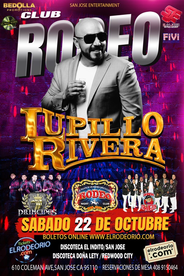 Get Information and buy tickets to Lupillo Rivera,Sabado 22 de Octubre,Club Rodeo  on elrodeorio.com