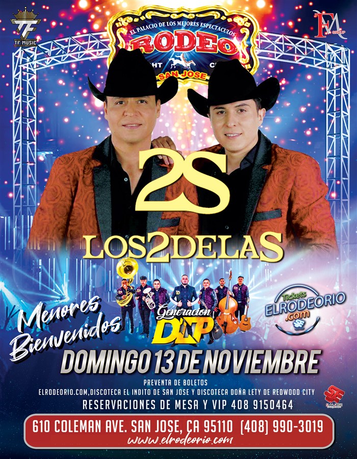 Get Information and buy tickets to Los 2 de la S,Domingo 13 de Noviembre,Club Rodeo  on elrodeorio.com