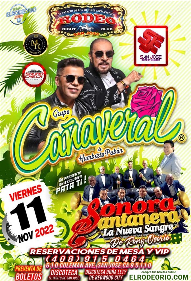 Get Information and buy tickets to Grupo Cañaveral y La Sonora Santanera,Viernes 11 de Noviembre,Club Rodeo  on elrodeorio.com
