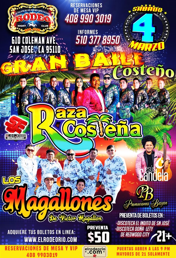 Get Information and buy tickets to La Raza Costeña,Los Magallon y Jesus Candela  on elrodeorio.com