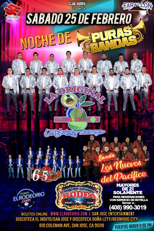 Get Information and buy tickets to La Original Banda El Limon Noche de Bandas! on elrodeorio.com