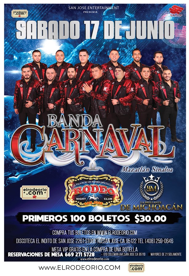 Get Information and buy tickets to Banda Carnaval,Sabado 17 de Junio,Club Rodeo  on elrodeorio.com