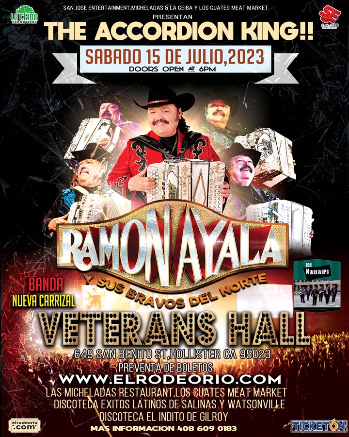 Get Information and buy tickets to Ramon Ayala,Hollister,Sabado 15 de Julio  on elrodeorio.com