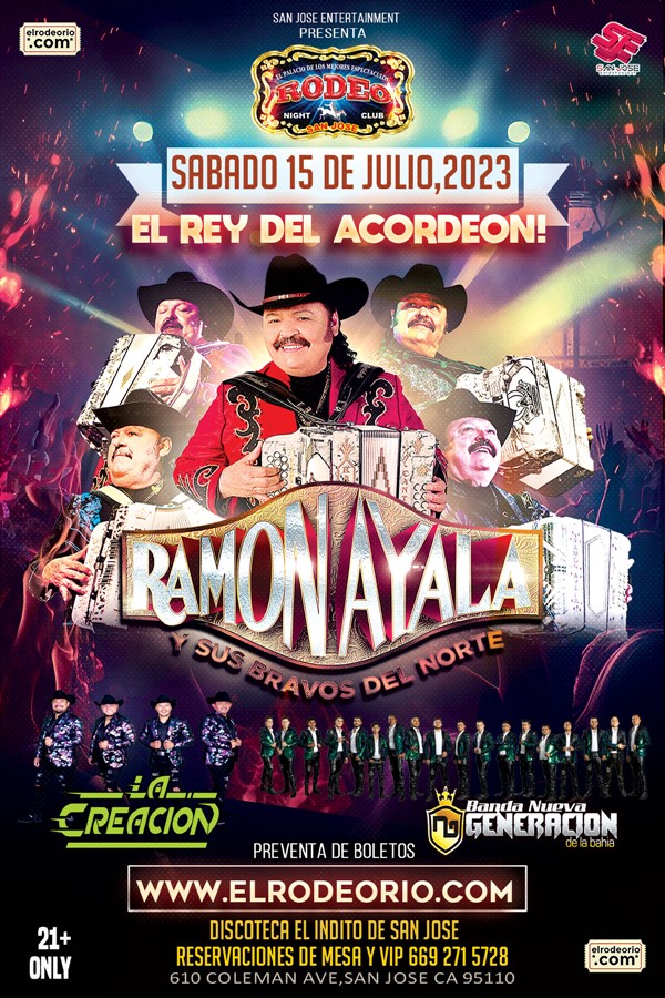 Get Information and buy tickets to Ramon Ayala,Sabado 15 de Julio,Club Rodeo de San Jose  on elrodeorio.com