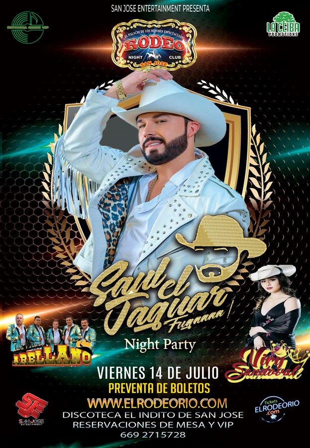 Get Information and buy tickets to Saul El Jaguar,Los Hermanos Arellano y Viry Sandoval,Viernes 14 de Julio  on elrodeorio.com