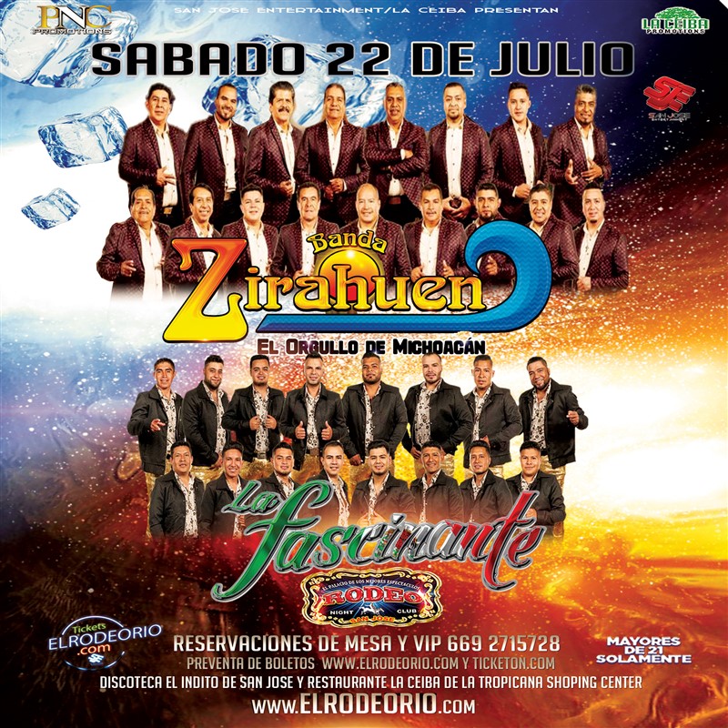 Get Information and buy tickets to Banda Zirahuen y Banda La Fascinante,Sabado 22 de Julio,Club Rodeo  on elrodeorio.com