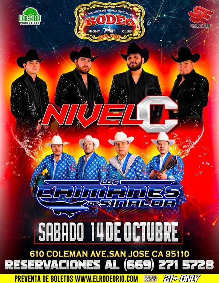 Get Information and buy tickets to Nivel C y Los Caimanes de Sinaloa,Sabado 14 de Octubre,Club Rodeo  on elrodeorio.com
