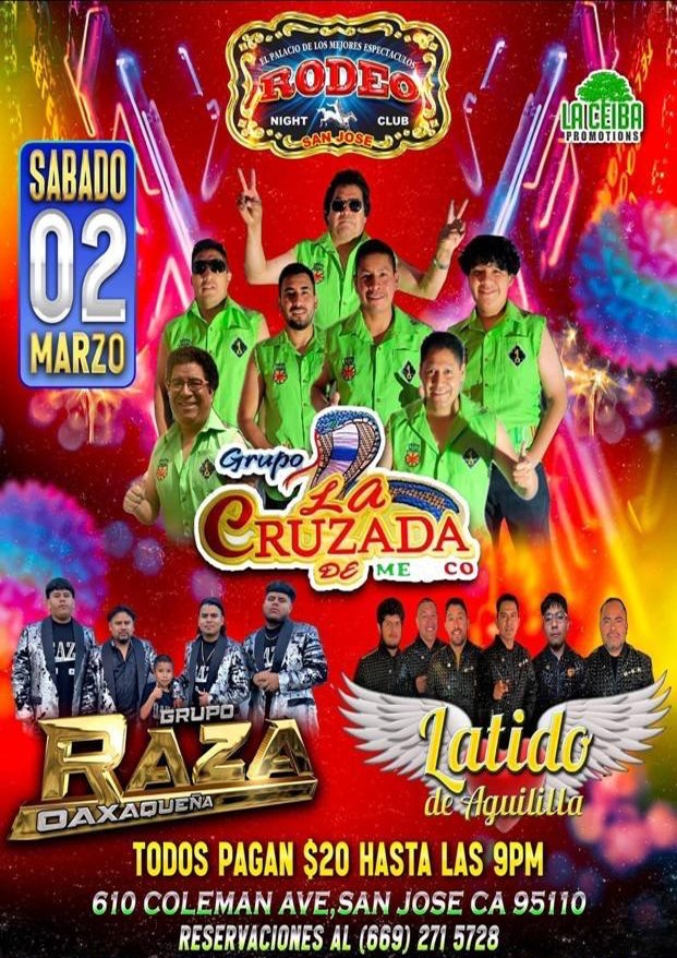Get Information and buy tickets to La Cruzada de Mexico,La Raza Oaxaqueña y Latido de Aguililla  on elrodeorio.com