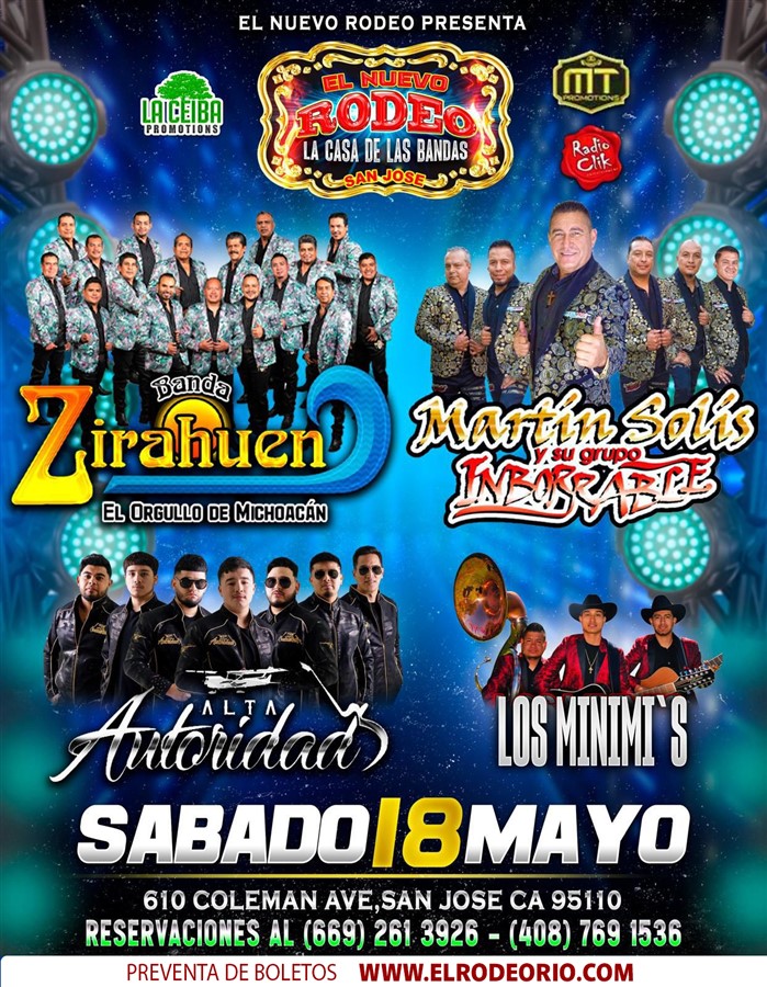 Get Information and buy tickets to Banda Zirahuen,Alta Autoridad,Martin Solis y su Grupo Imborrable y Los Minimi