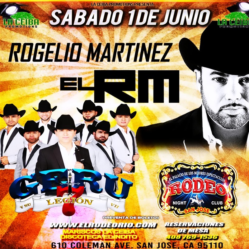 Get Information and buy tickets to Geru y su Legion 7 y Rogelio Martinez,Sabado 1 de Junio,Club Rodeo  on elrodeorio com