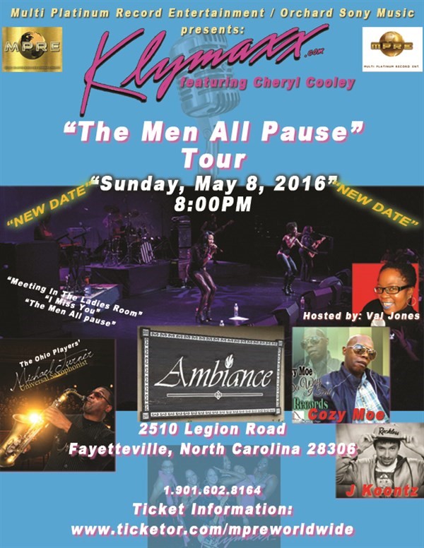 Get Information and buy tickets to "The Men All Pause Tour" with KLYMAXX ft CHERYL COOLEY  on Multi Platinum Record Ent