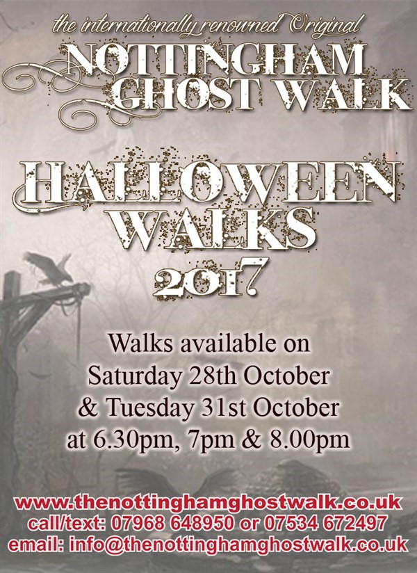 Get Information and buy tickets to Halloween Ghost Walk 7.30pm 31.10.17 on The Original Nottingham Ghost