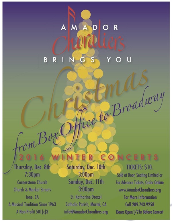 Get Information and buy tickets to Christmas from Box Office to Broadway  on Amador Choraliers
