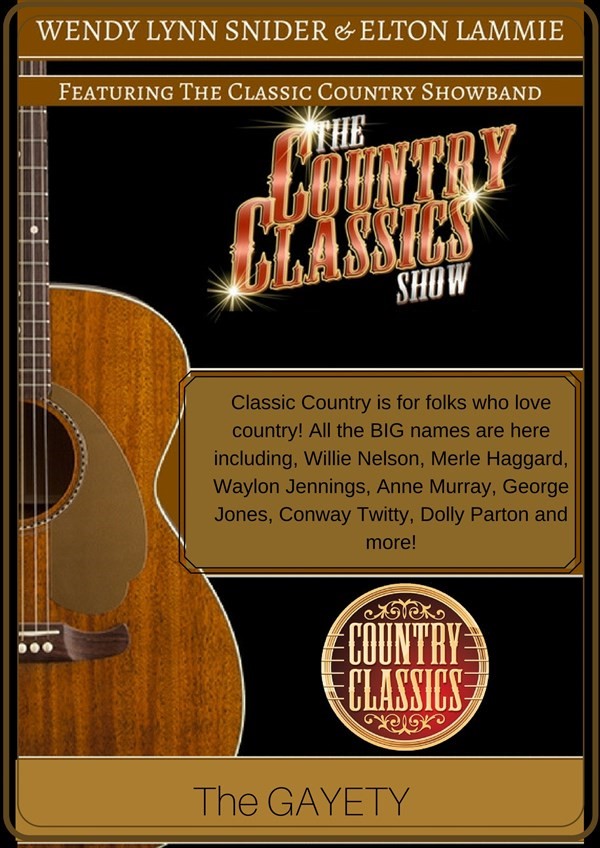 Get Information and buy tickets to Country Classics Presented By Back Porch Events on www.gayetytheatre.com