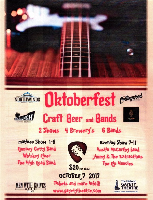 Get Information and buy tickets to OKTOBERFEST CRAFT BEER AND BANDS SHOWCASE  on www.gayetytheatre.com