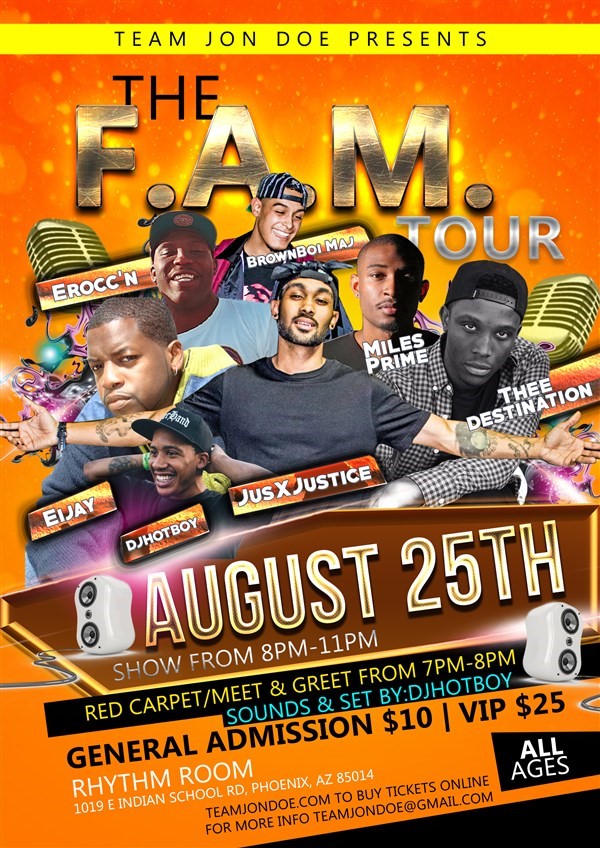 Get Information and buy tickets to F.A.M. Tour  on teamjondoe.com