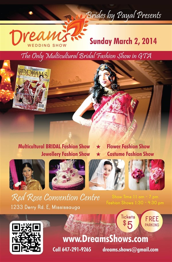 Get Information and buy tickets to Dreams Wedding Show 2014 Colourful Bridal Shows on Dreams Shows Inc
