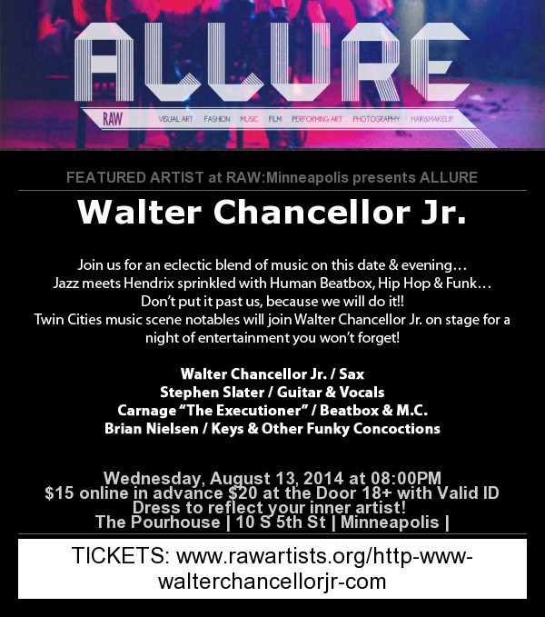 Get Information and buy tickets to ALLURE FT WALTER CHANCELLOR Jr. on Sophia
