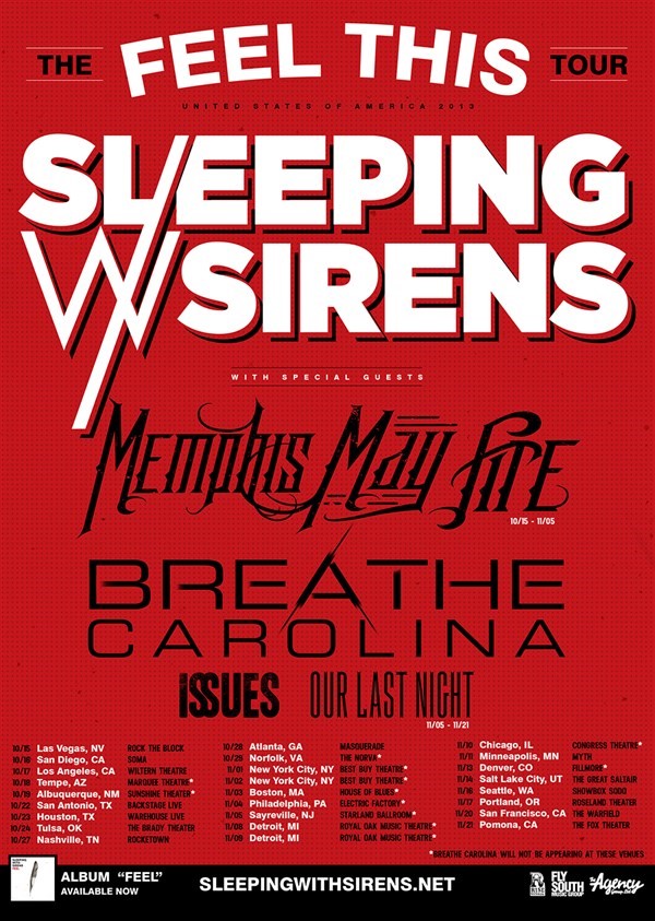Get Information and buy tickets to The Feel This Tour  on Everything Sleeping with Sirens Tickets
