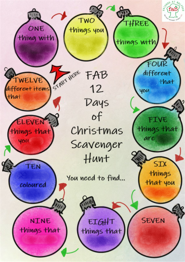 INDOOR 12 Days of Christmas Scavenger Hunt with email link to clues