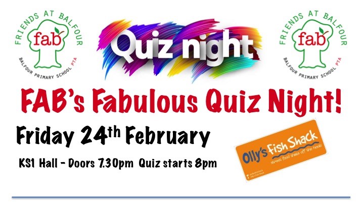 Get Information and buy tickets to Spring 2023 Quiz Night 24th February 2023 on Friends At Balfour