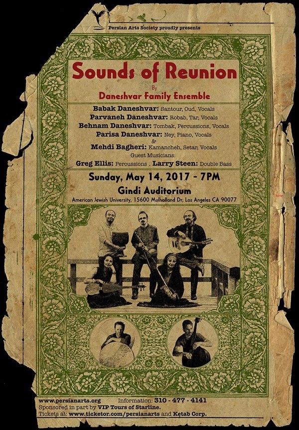 Get Information and buy tickets to Sounds of Reunion Daneshavar Family Ensemble on Persian Arts Society