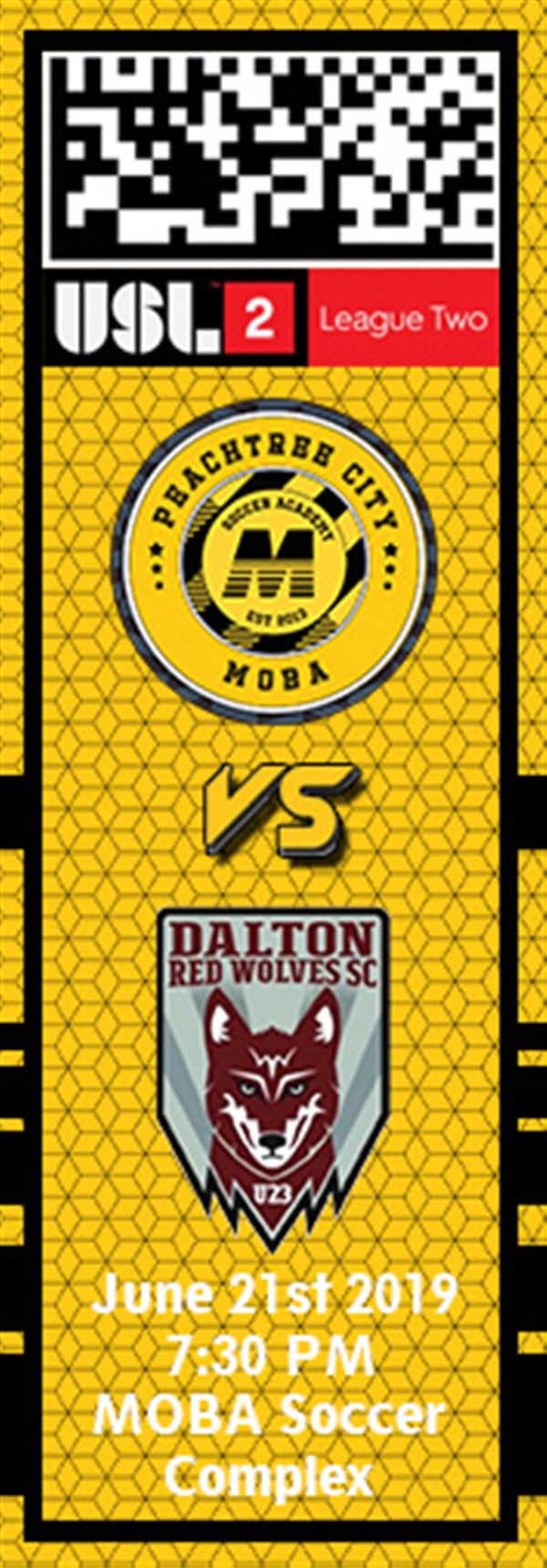 Get Information and buy tickets to PTC MOBA vs. Dalton Red Wolves USL2 on MOBA Soccer Academy