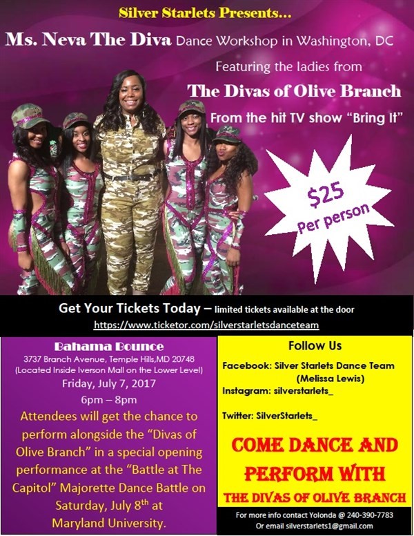 Get Information and buy tickets to Online sale has ended - $30 pay at the door. Majorette Dance Workshop. Neva and her Divas Workshop on Battle At The Capitol 