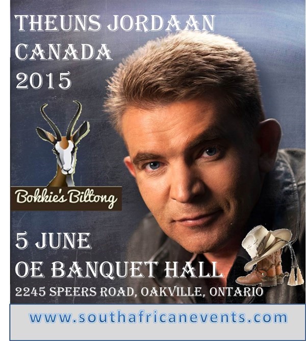 Get Information and buy tickets to THEUNS JORDAAN IN TORONTO  on South African Events Pty Ltd