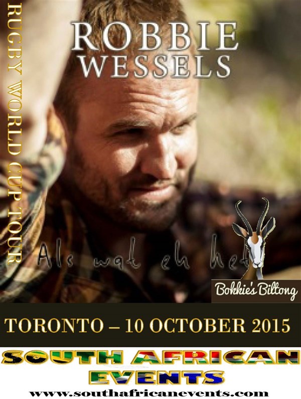 Get Information and buy tickets to Robbie Wessels in Toronto  on South African Events Pty Ltd