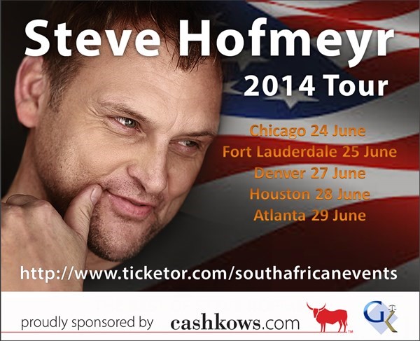 Get Information and buy tickets to Steve Hofmeyr in Chicago  on South African Events Pty Ltd