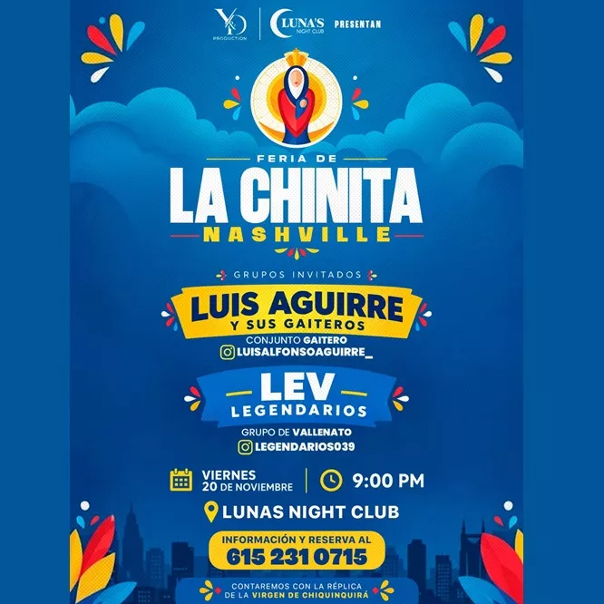 Get Information and buy tickets to Feria de la Chinita - Luis Aguirre y sus Gaiteros - Nashville, TN  on ClickEvent