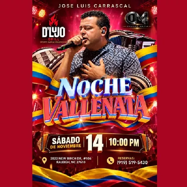 Get Information and buy tickets to Noche Vallenata - Jose Luis Carrascal - Raleigh, NC  on ClickEvent