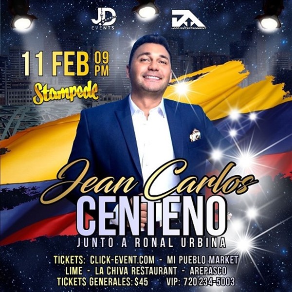 Get Information and buy tickets to Jean Carlos Centeno junto a Ronal Urbina - Denver CO Puerta 9:00 pm on www.click-event.com