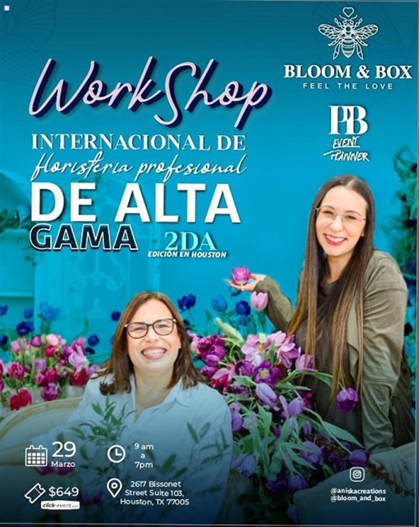 Get Information and buy tickets to Workshop Internacional Floristeria Profesional de alta gama - Houston TX on www.click-event.com