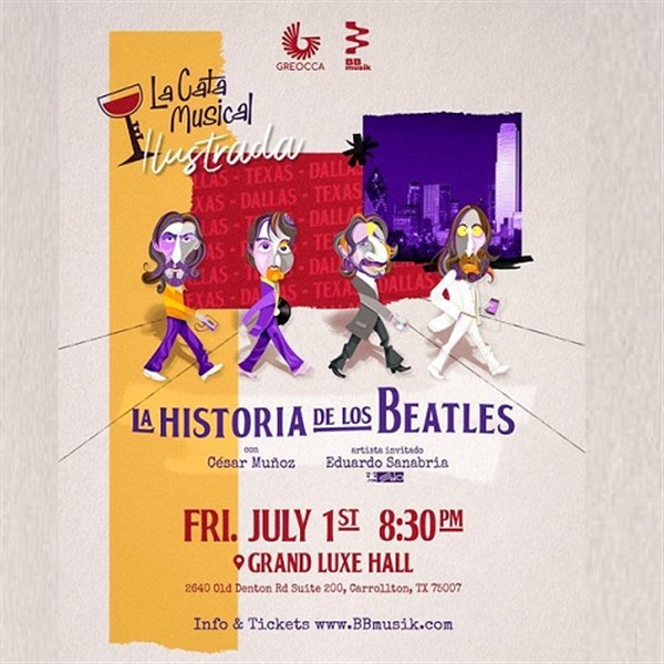 Obtener información y comprar entradas para La Cata Musical Ilustrada - La Historia de los Beatles - Dallas TX Cesar Muñoz - Edo Sanabria en www.click-event.com.